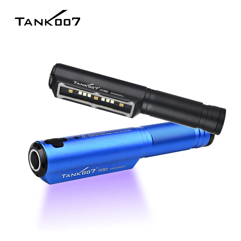 TANK007 UV300 UVC Sterilizing Lamp UV 395nm Light White ORSAM LED Flashlight 18650 Rechargeable Disinfection Torchlight EDC