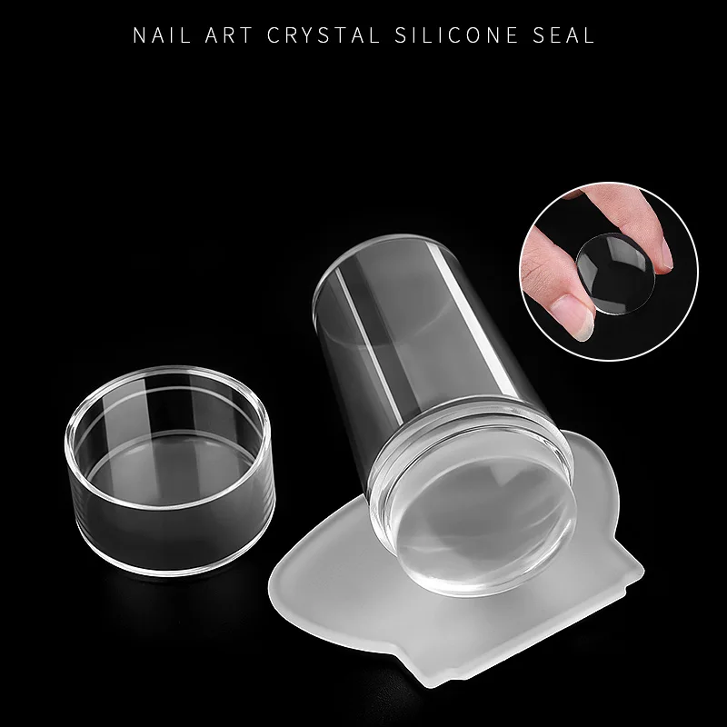 1 Набор 3,1 см Чистый прозрачный желе для дизайна ногтей штамп скребок набор силиконовый Зефир для ногтей штамп скребок с крышкой шаблон инструменты