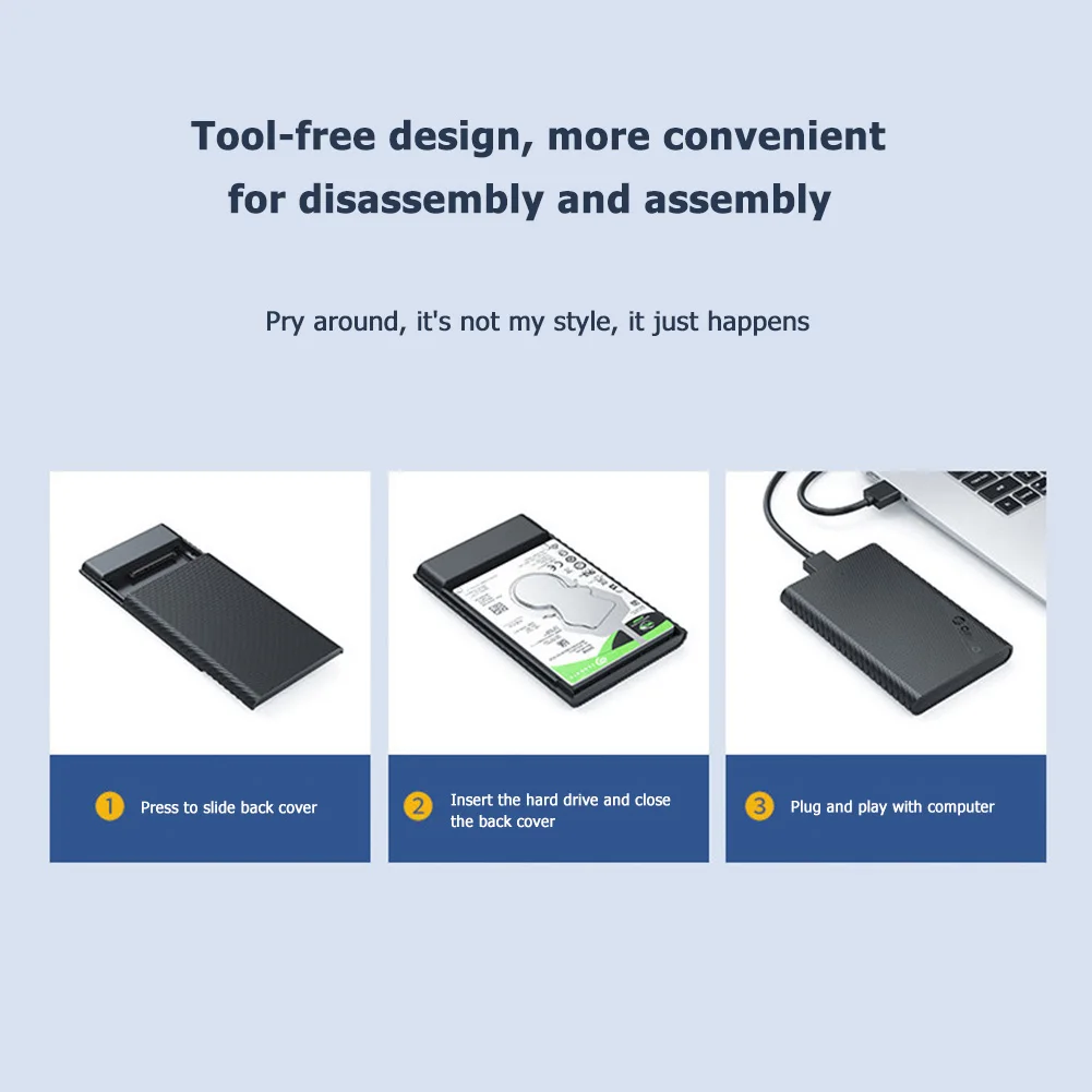 ORICO 2521U3 2.5 inch HDD SSD Mobile Case Box SATA to USB 3.0 Micro-B Adapter 5Gbps Hard Drive External Enclosure