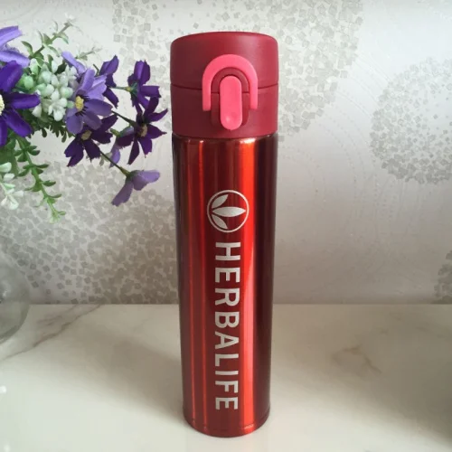Red Herbalife питание 24Fit нержавеющая сталь с вакуумной изоляцией 400 мл бутылка для воды с отскакивающей крышкой - Цвет: Red