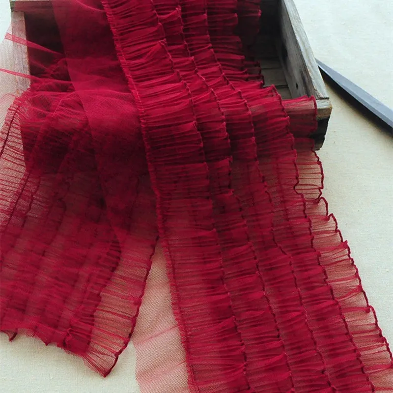 Trendy 3D Pleated 5-layer Widening Ruffled Lace Fabric DIY Girls' cartoon doll dress Lolita Fluffy Cake Skirt Sewing Accessories For Lace Fabric Lace Garment Accessories Lace Sewing Supplies Lace Accessories Lace Sewing Accessories