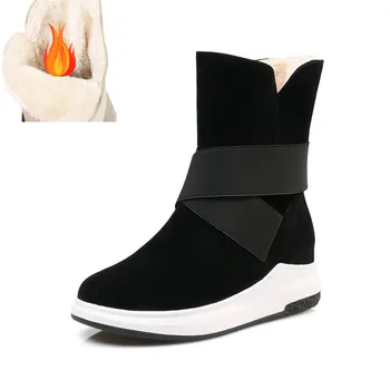 

2020 New Warm Snow boots women flat platform winter ladies boots thick fur female boots waterproof footwear women boots