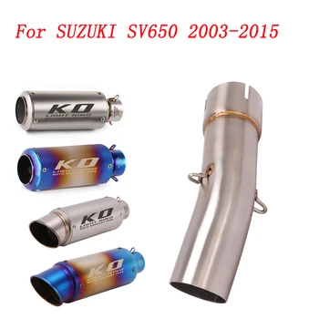 Escape Motorcycle Exhaust Mid Link Tube And 51mm Vent Pipe Stainless Steel Exhaust System For SUZUKI SV650 2003-2015