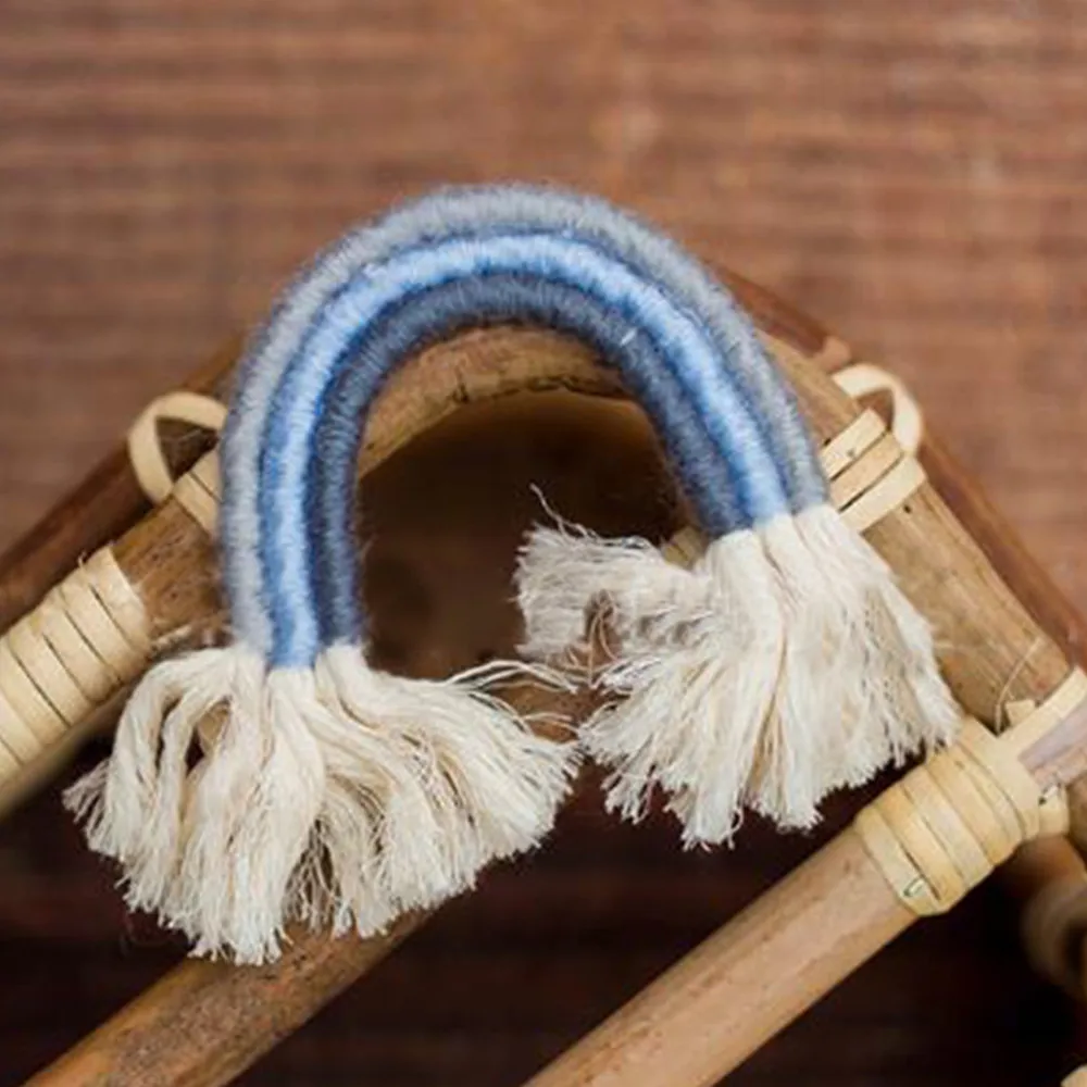 Ylsteed Newborn Photo Props Hand Made Cotton Rainbow Style Rope Home Deco Newborn Photography Accessories Baby Picture Idea