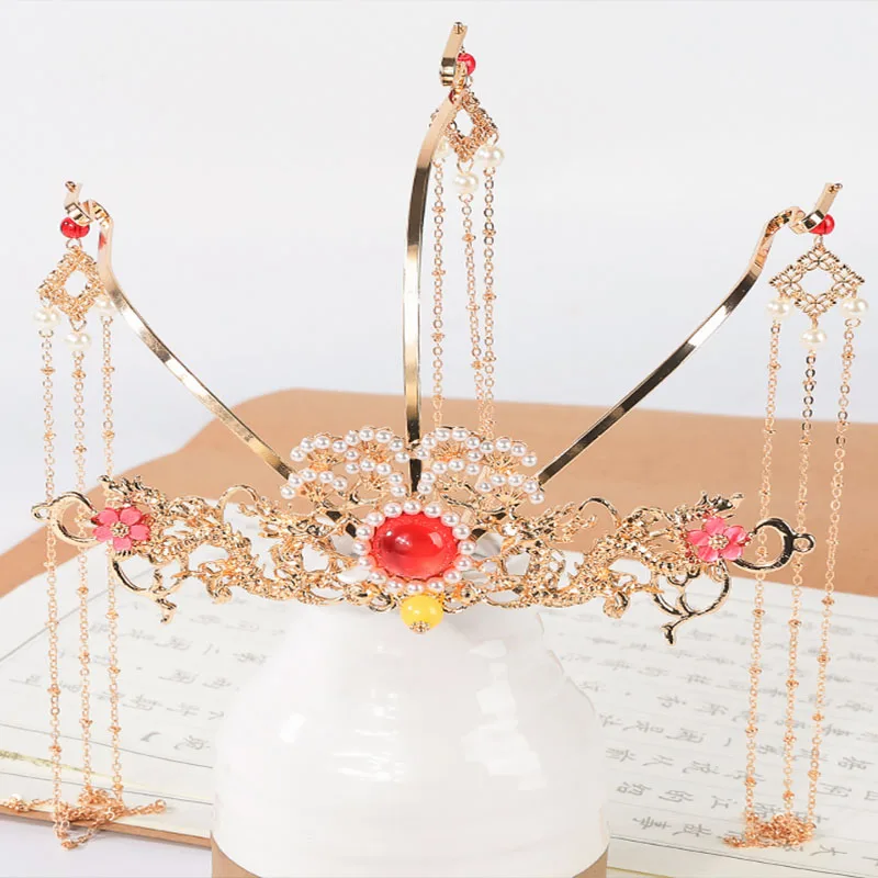 QIANJI Китай аксессуары для волос ювелирные изделия Hanfu костюм невесты темперамент аксессуары для волос Вэй Цзинь головной убор Корона