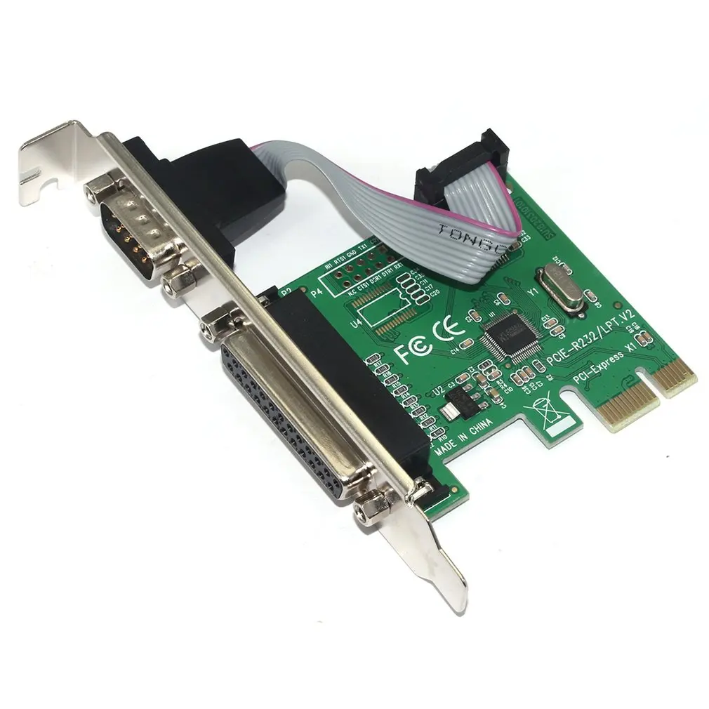 Многоцелевой Pci-E трансферный принтер карта налогового контроля Lpt/Rs2321 строка 1 параллельный порт Параллельный порт комбинированная карта