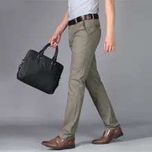 Мужские повседневные брюки, Стрейчевые брюки, мужские длинные прямые брюки размера плюс, мужские белые деловые брюки, модные
