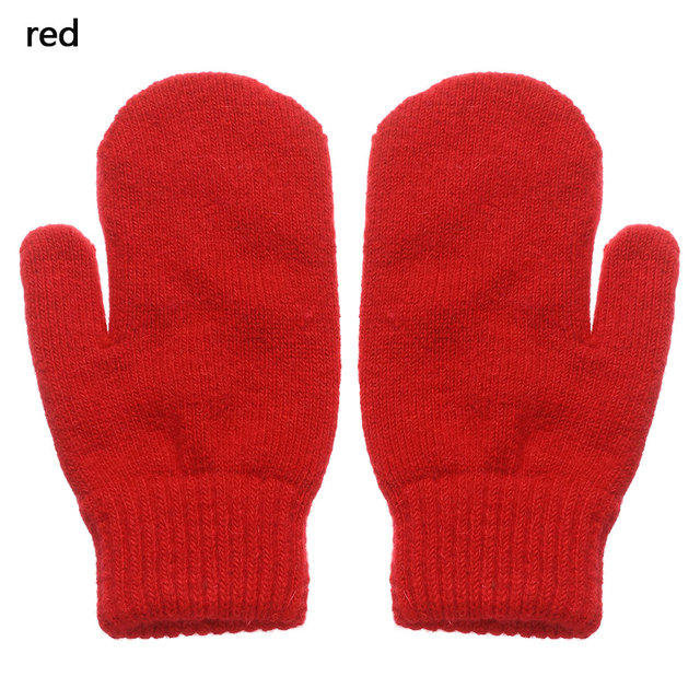 Double-layer Rabbit Hair Gloves Female Winter Korean Version of Solid Color All Fingers Winter Women Gloves Girls Mittens