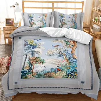 

Free shipping Artistic flower flower 3D Quilt Duvet Doona Cover Set Single Double Queen King Print