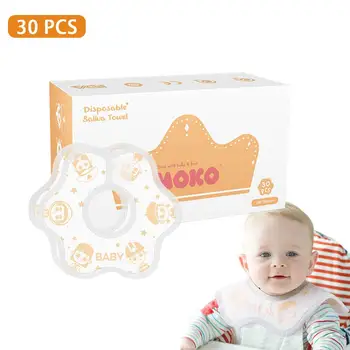 

new 30pcs/lot Baby Bibs Disposable Waterproof Lunch Bibs Portable Travel Infants Bibs Boys Girls Feeding Burp Cloths Bibs Apron