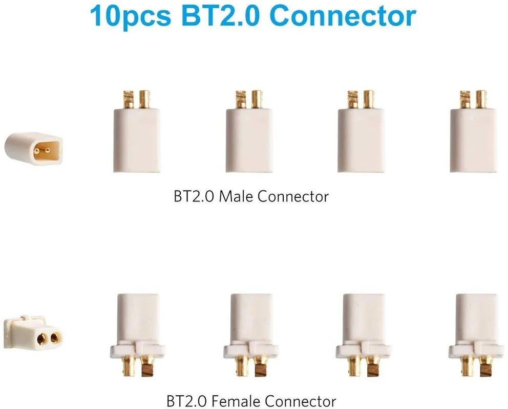 BETAFPV10pcsBT20ConnectorsSetMaleFemale10BananaConnectorfor
