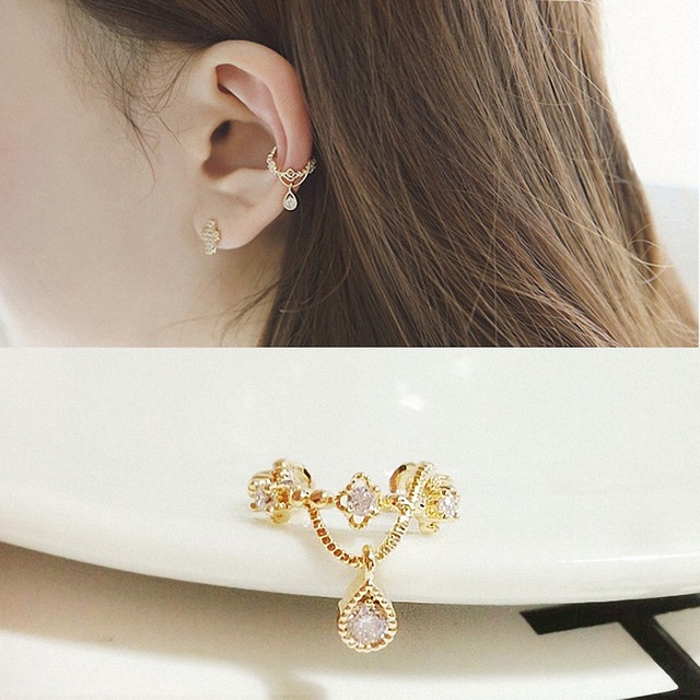 Shiny Zircon Butterfly Earcuff For Women Without Piercing Earrings 2022 Fashion Ear Clip Earrings Bride Wedding Jewelry