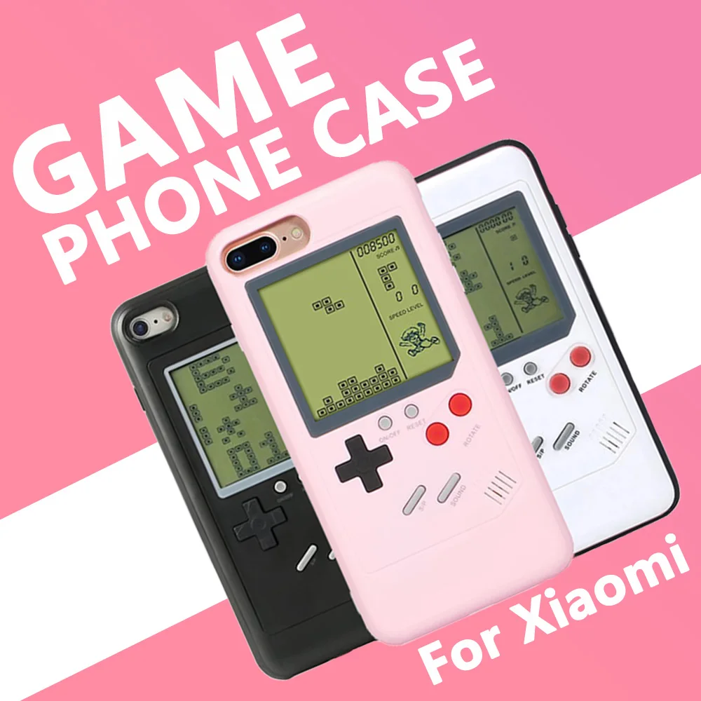 

for Xiaomi Mi 6 Tetris Retro Game Boy Phone Case Tetris Play Protect Thick Cover White Black Pink Girl Kid Funny Video Game Case