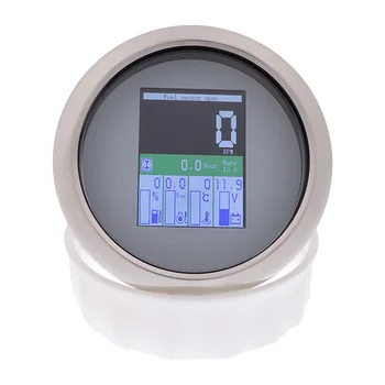 

New 85mm TFT 5 in 1 Multi-functional Gauge Meter Digital Tachometer 9-32V Fuel Level Water Temp Oil Pressure 0~10Bar With Alarm