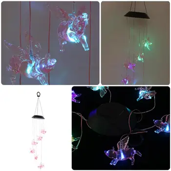

1pc Eco-friendly Waterproof Decorative Decoration Light Wind Chime Light Hanging Light Solar Powered Light for Balcony Patio