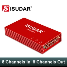 ISUDAR-AMPLIFICADOR DE COCHE DA08 DSP, procesamiento de Audio Digital automático, 1200W, Máximo, Bluetooth 5,0, Clase AB, 8 canales de entrada