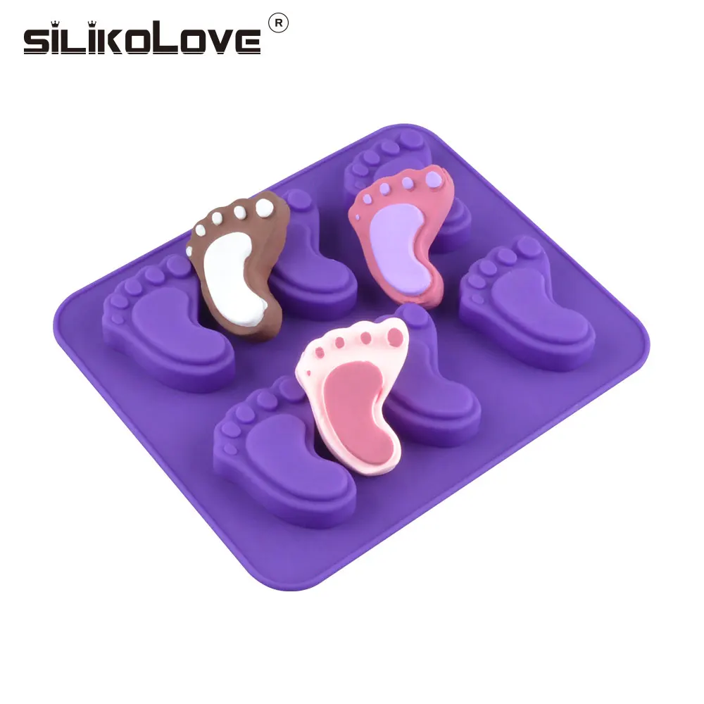 Silikolove 3D стопы Форма силиконовая форма для шоколада торт выпечки инструменты