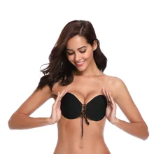 Женский силиконовый невидимый бюстгальтер с эффектом пуш-ап на самоклеющейся передней шнуровке, женские бюстгальтеры без бретелек с открытой спиной