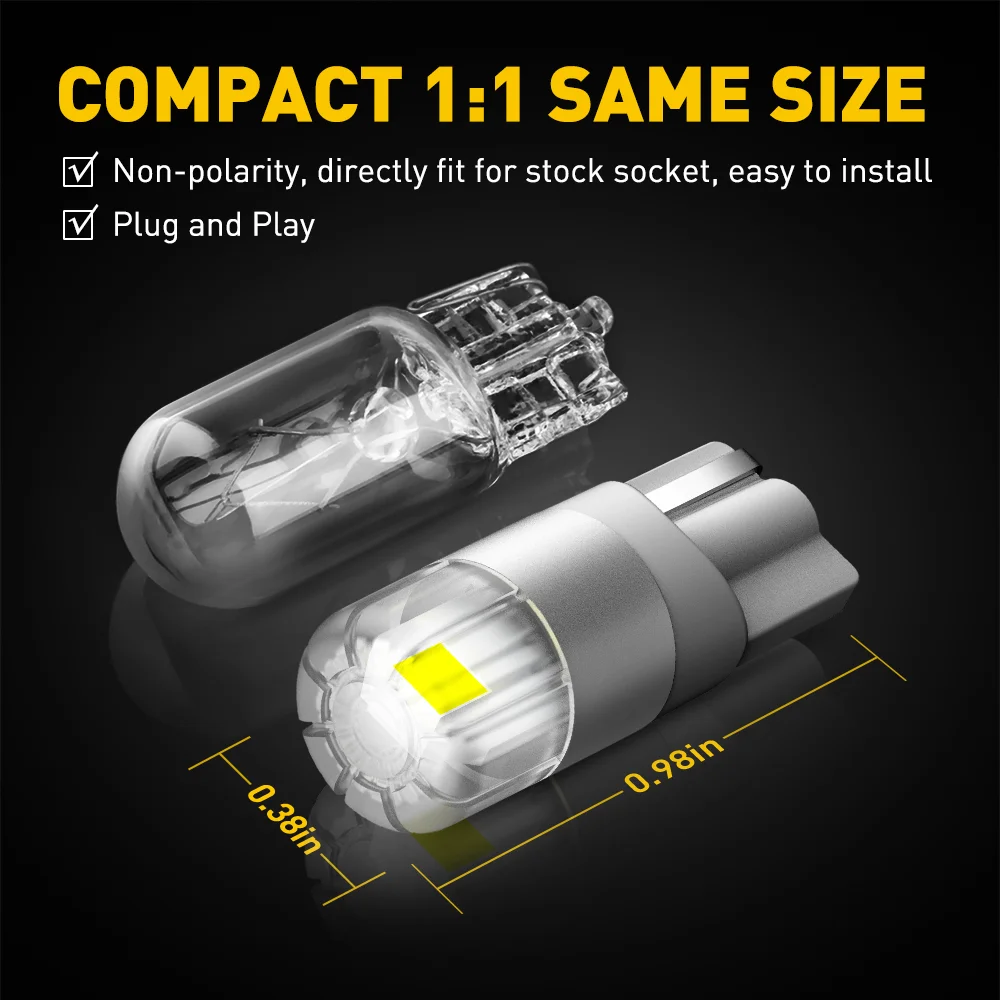 stege personale Fyrretræ AUXITO 2Pcs T10 LED Canbus W5W LED Bulb Car Interior Parking Lights For  Audi A6 C5 C6 C7 A3 8P 8V B5 B6 B7 B8 A7 A8 Q3 Q5 Q7 TT -