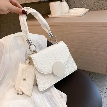 

New texture ladies small bag 2020 popular new fashion Korean fashion crocodile pattern portable diagonal hand bags women 2020