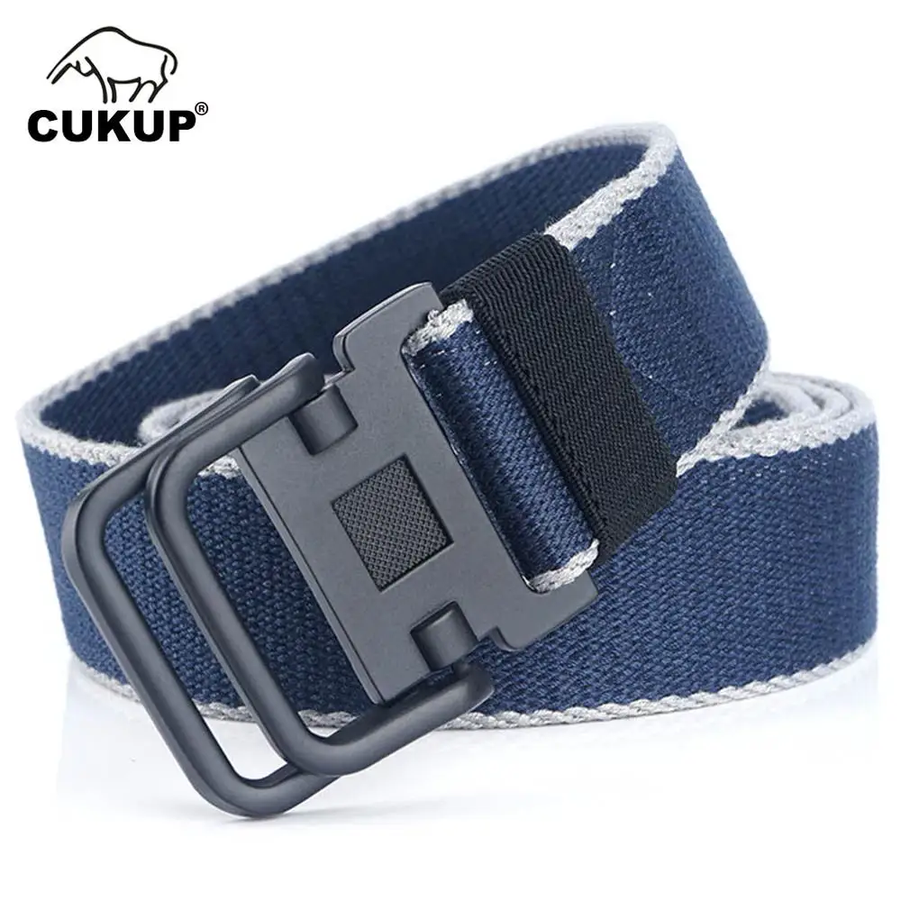 CUKUP Men's 2022 New Brand Unisex Design Double Ring Buckle Belt Man Quality Canvas Nylon Waistband Casual Belts for Men CBCK140