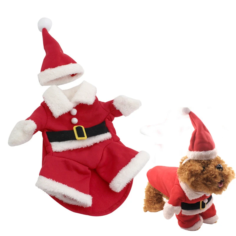 

Santa Pet Dog Costume Christmas Clothes for Small Dogs Winter Dog Hooded Coat Jackets Puppy Cat Clothing Chihuahua Yorkie Outfit