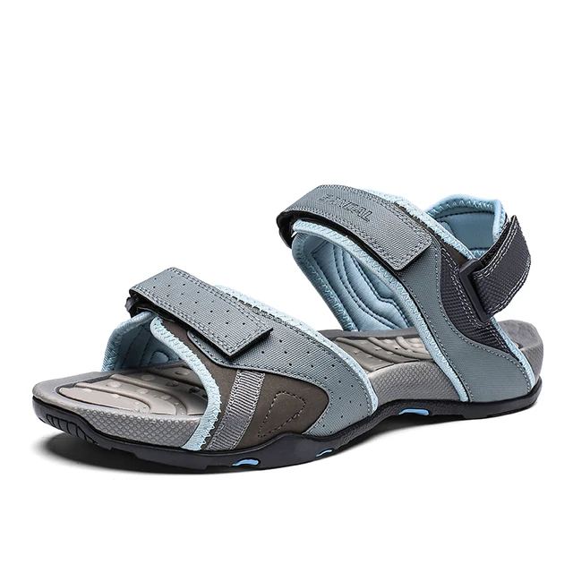 New Summer Men Shoes Classic Men Soft Sandals Breathable Roman Style Male Canvals Beach Sandals Water Shoes Large Size 46 Grey blue
