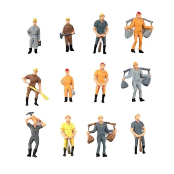 

50 Pieces 1:42 Painted People Figures Miniature Models for Train Railway Decor