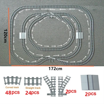 

Flexible City Trains Rails Cross Track Railway Model sets Forked Straight Curved Building Blocks Bricks Compatible All Brands
