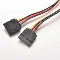 sata כבל SATA כוח 15 פינים Y-מפצל זכר כבל מתאם ל נקבה עבור HDD כונן קשיח SATA Power Drop Shipping (5)
