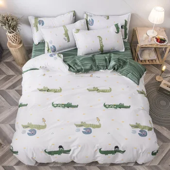 

4Pcs Bedding Set Bed Sheet Duvet Cover Pillowcase Soft Comfortable Home Textile Products Cute Fresh