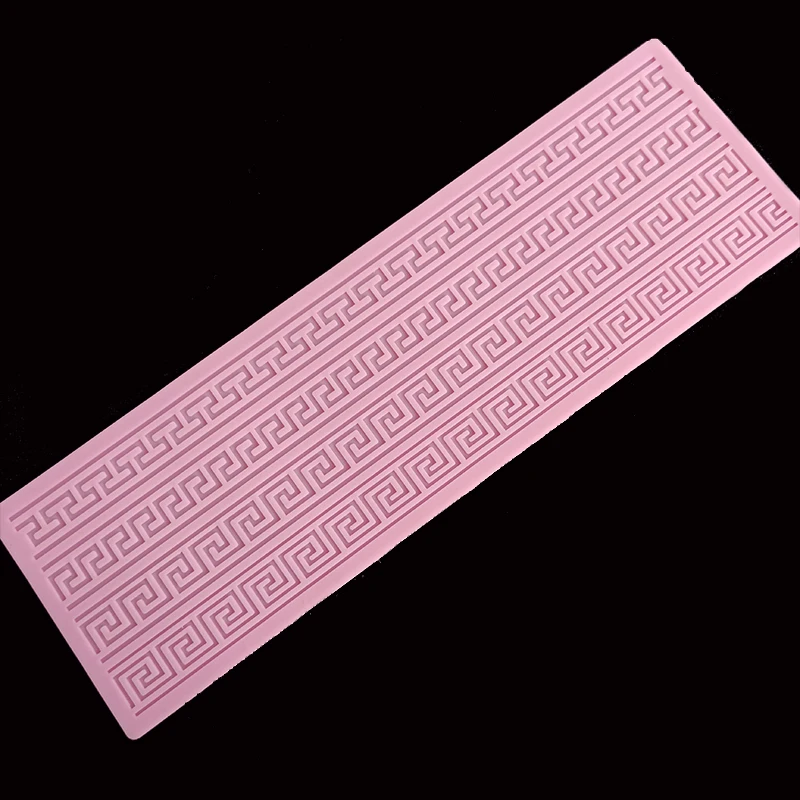 minsunbak Grid Cake Lace Mat Strip Lace Silicone Mould Cake Edge Decoration Tool Sugar Craft Embossing Mould