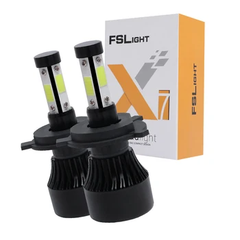 

Car 4-Sides H4/HB2/9003 Car LED Headlight Lamp Bulbs 4pcs COB Chips 6000K White