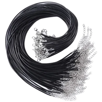 

Wax Necklace Rope Black Rope with 2mm Thick Buckle for Necklace Bracelet Jewelry Making Accessories