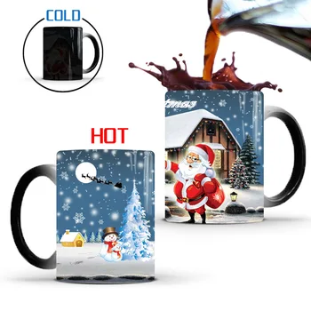 

Merry Christmas Ceramic Thermochromic Coffee Mug Color Change Mug