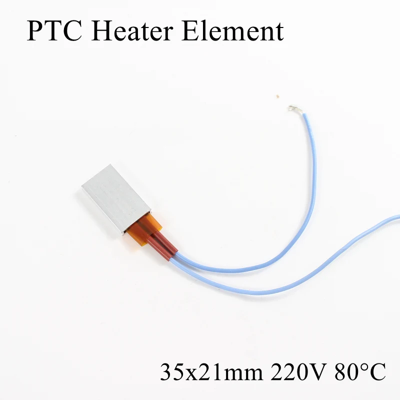 

1pc 35x21mm 220V 80 Degree Celsius Aluminum PTC Heater Element Constant Thermostat Thermistor Air Heating Sensor With Shell