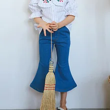 Детский жакет из денима для девочки; джинсы на весну новые летние Стиль и Верхняя одежда для мальчиков-подростков Модные расклешенные брюки Для мужчин и Для женщин ребенка-Стиль Капри Crawle