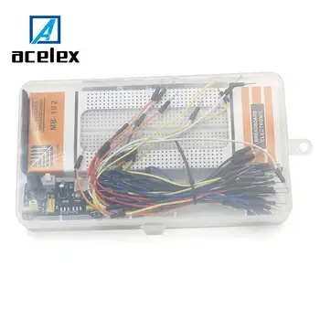 

3.3V/5V MB102 Breadboard power module+MB-102 830 points Solderless Prototype Bread board kit +65 Flexible jumper wires