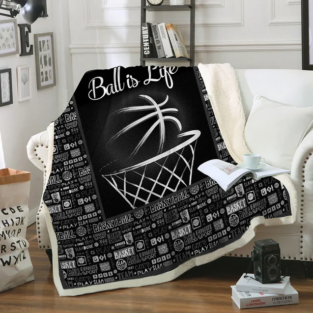 Новое 3D принтованное баскетбольное/футбольное/теннисное шерпа одеяло плюшевая бархатная тёплая простыня мультяшное офисное одеяло для короткого сна 002 - Цвет: 13