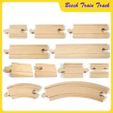 

11 Styles Diy Wodden Rail Track Accessories Railway Compatible with Normal Brand Beech Train Road Toys for Children Kids Gift