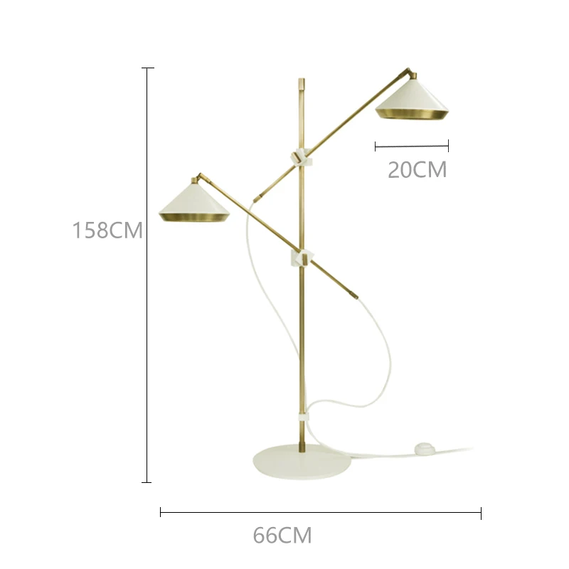 Скандинавские промышленные железные светодиодный Торшеры для гостиной постмодерн торшеры освещение Спальня Кабинет Регулируемая стоящая лампа - Цвет абажура: Белый
