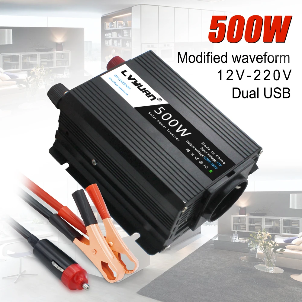 

500W Full Power InverterEU Car Inverter Convert Car Transformer Car Power Adapter Webasto 12 volts For Christmas Lights