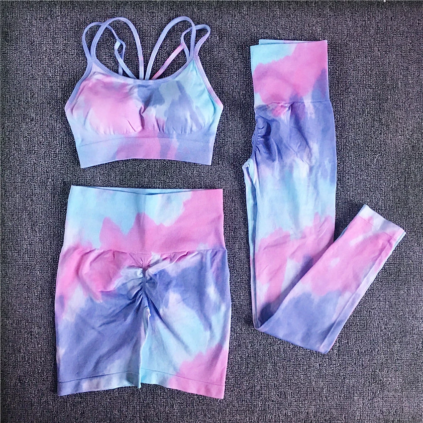 Blue Tie Dye Workout Set