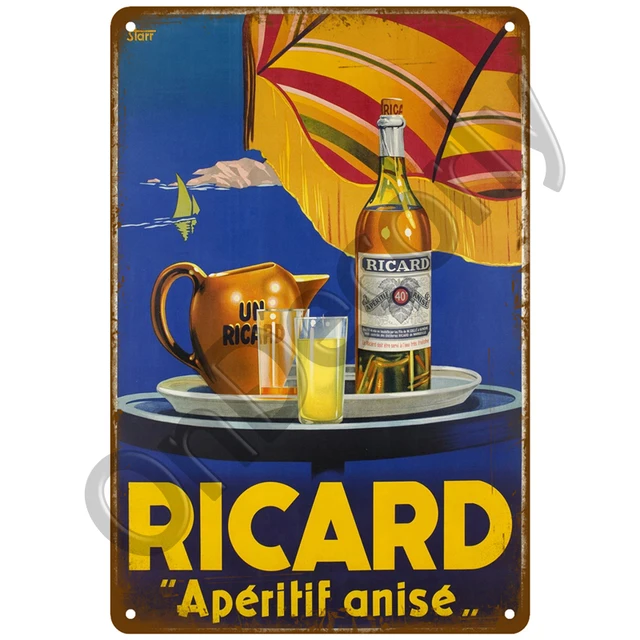 Custom Ricard Beer Pub Bar Decoration Tin Sign Shabby Chic Home Decor Plaque Metal Sign Wall Poster Vintage Decor Art Vintage Aliexpress Home Garden