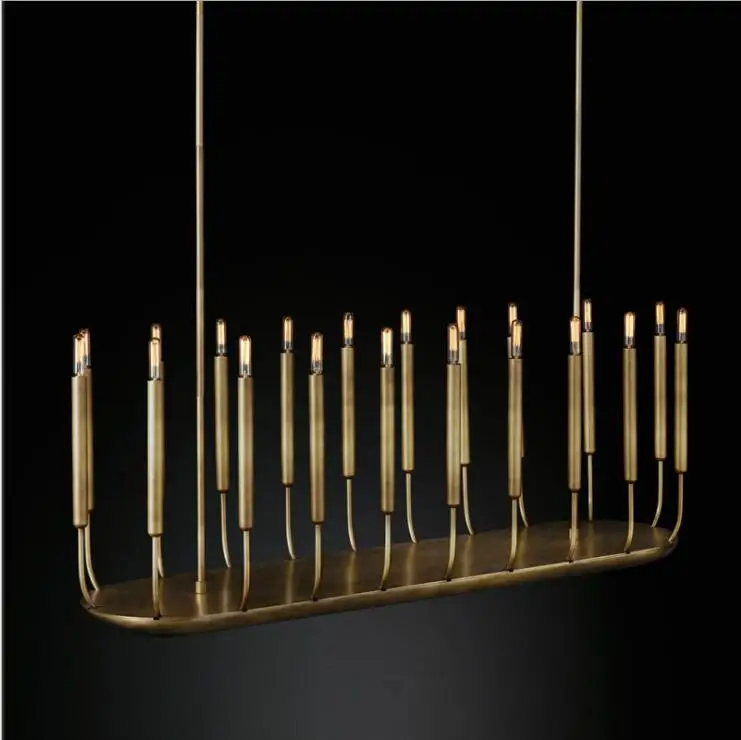 

All copper RH post-modern chandelier designer creative personality simple model room clubhouse guest dining room bedroom chandel