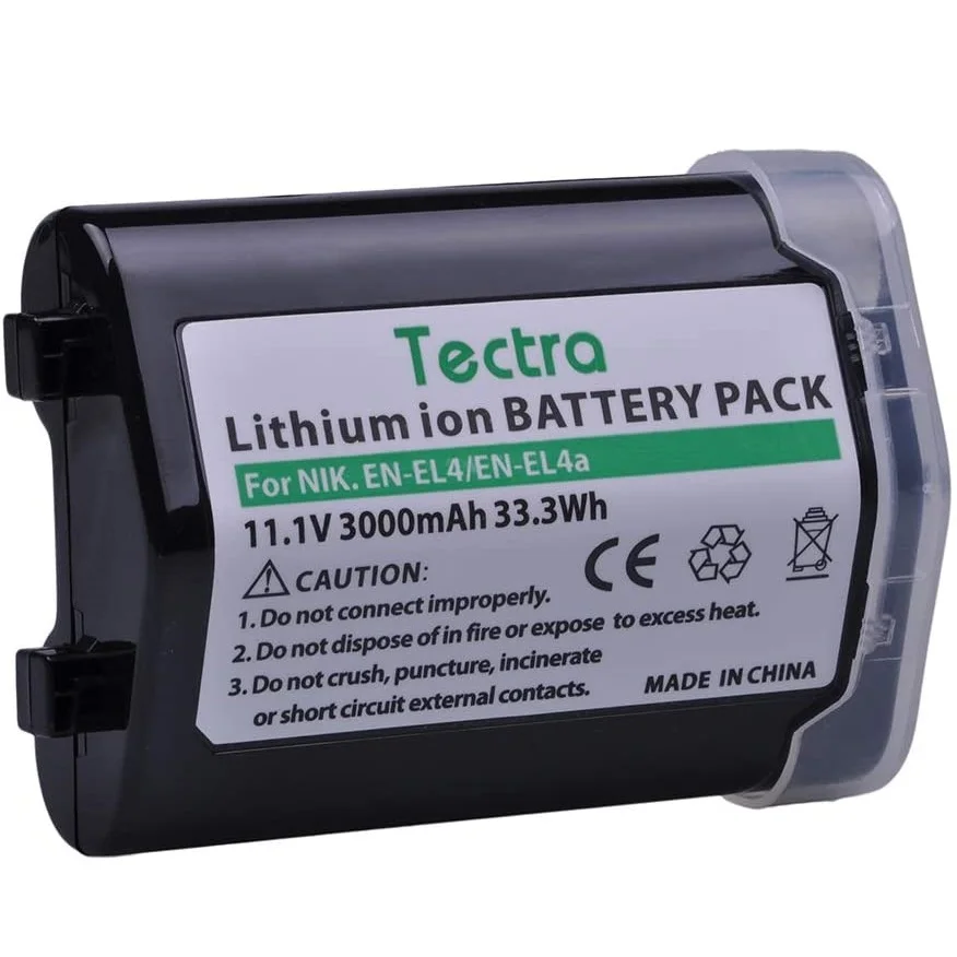 

Tectra EN-EL4 EN-EL4A Rechargeable Battery Compatible with Nikon D2Z D2H D2X D3 D3X F6 Camera and D300 D700 MB-D12 Battery Grip