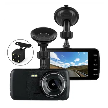 

Auto Dash cam Recorder Accessories Set 4\" Car Front Rear Dual lens 1080P
