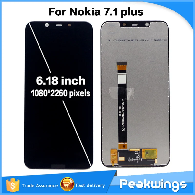 

100% Tested For Nokia 7.1 plus LCD Display With Touch Screen Assembly LCD For Nokia 8.1