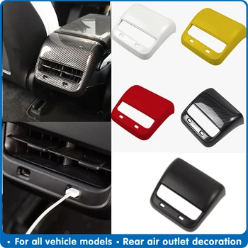 

Model3 Three Car Carbon Fiber ABS Outlet Cover Trim For Tesla Model 3 Accessories Back Rear Air Vents Automobile Accessories