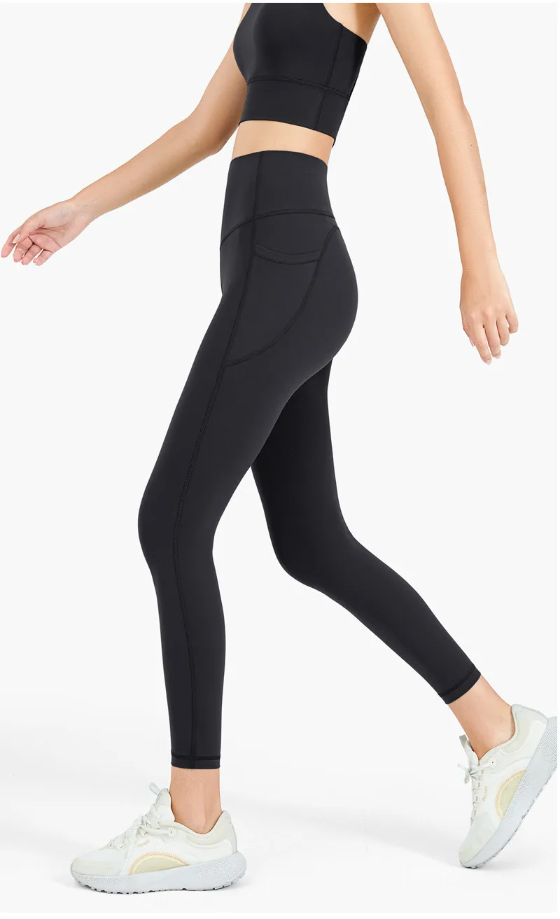 Lulu Women Sports Pants Breathable High Waist Yoga Leggings With Side Pockets Athletic Fitness Clothing Butter Soft Custom Logo Lulu Women Sports Pants Breathable High Waist Yoga Leggings With Side Pockets Athletic Fitness Clothing Butter Soft Custom Logo